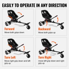 VEVOR - Accesorio para asiento de patineta eléctrica de 6,5", 8", 8,5" y 10", sistema de absorción de impactos dual, control de agarre, longitud ajustable, capacidad de carga de 270 libras, accesorio para patineta eléctrica, para niños y adultos