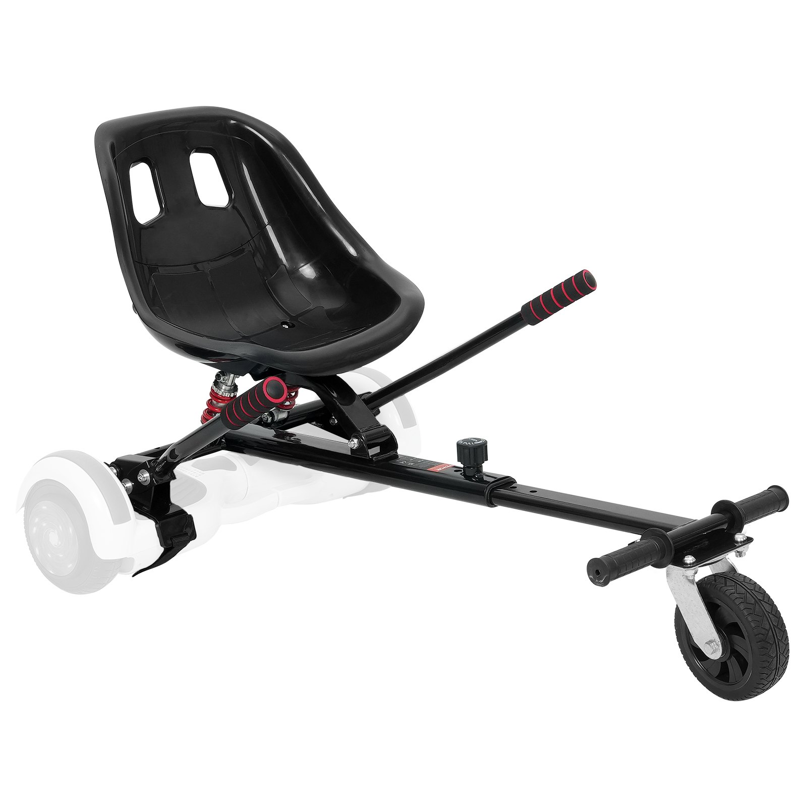 Accesorio de asiento para aeropatín VEVOR, para aeropatín de 6,5", 8", 8,5" y 10", sistema de doble amortiguación, control de agarre, longitud ajustable, capacidad de carga de 122 kg, accesorio para cochecito de aeropatín, para niños y adultos.