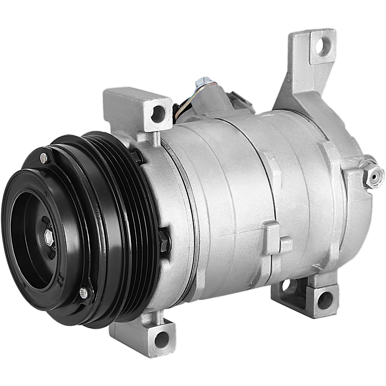 Compresor de aire acondicionado VEVOR para Chevy en color plateado con polea negra