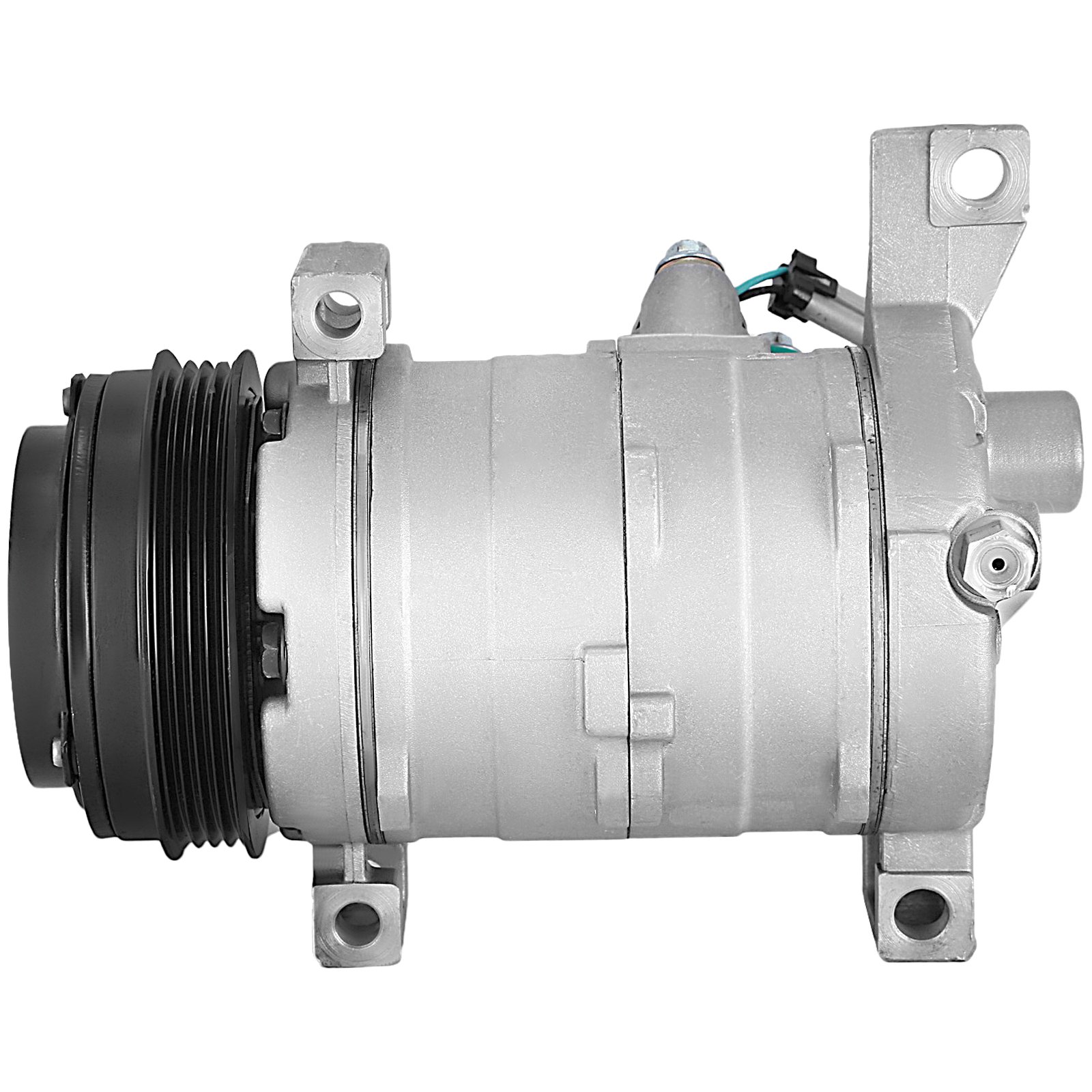 Compresor de aire acondicionado VEVOR para Chevy con carcasa de metal duradera y polea negra.
