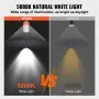 VEVOR Luz de trabajo temporal LED, 150 W, 20000 lm luces de construcción, 5000 K portátil súper brillante e impermeable y conectado hasta 6 luces, iluminación colgante para lugar de trabajo para iluminación interior y exterior