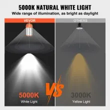 VEVOR Luz de trabajo temporal LED, 150 W, 20000 lm luces de construcción, 5000 K portátil súper brillante e impermeable y conectado hasta 6 luces, iluminación colgante para lugar de trabajo para iluminación interior y exterior