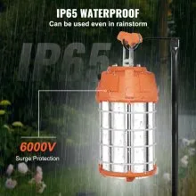 VEVOR Luz de trabajo temporal LED, 150 W, 20000 lm luces de construcción, 5000 K portátil súper brillante e impermeable y conectado hasta 6 luces, iluminación colgante para lugar de trabajo para iluminación interior y exterior