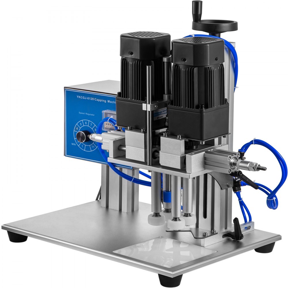 Máquina taponadora de rosca VEVOR 16-55 mm Diámetro de tapado Tapa de botella Tapa de rosca 50-300 mm Altura de botella Máquina tapadora de tornillo Taponadora neumática y eléctrica de escritorio para botellas redondas