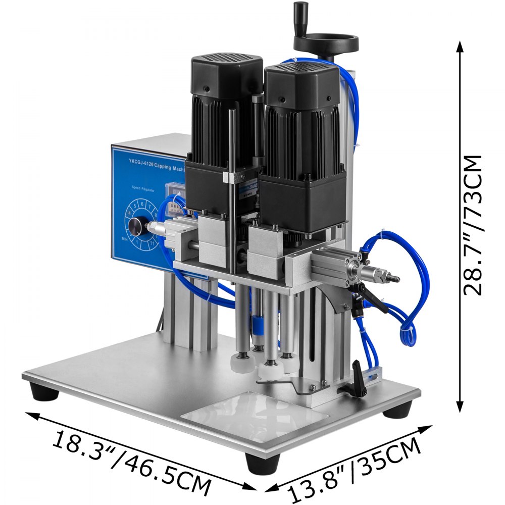 Máquina taponadora de rosca VEVOR 16-55 mm Diámetro de tapado Tapa de botella Tapa de rosca 50-300 mm Altura de botella Máquina tapadora de tornillo Taponadora neumática y eléctrica de escritorio para botellas redondas