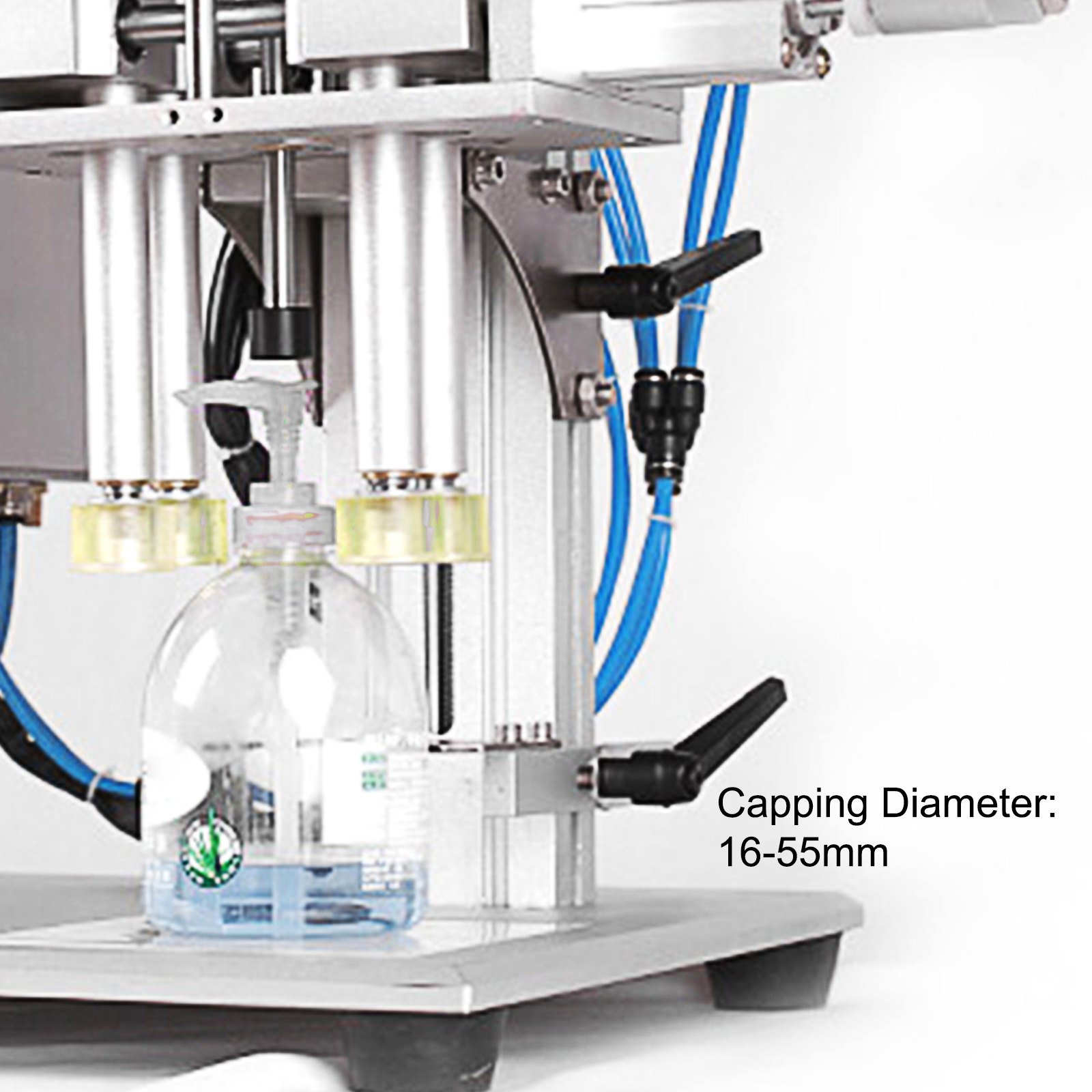 Máquina taponadora de rosca VEVOR 16-55 mm Diámetro de tapado Tapa de botella Tapa de rosca 50-300 mm Altura de botella Máquina tapadora de tornillo Taponadora neumática y eléctrica de escritorio para botellas redondas