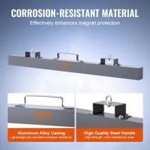 VEVOR Herramienta de recogida de barredora magnética colgante de 93 libras, barredora de carretilla elevadora magnética tipo colgante de uñas, imanes de grado industrial, material de acero, accesorios de caza para recoger clavos, pernos, metales, virutas de hierro