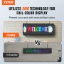 VEVOR Letrero LED programable, Panel de desplazamiento LED a todo color P10, Tablero de visualización de patrón de animación de texto personalizado de bricolaje, Letrero de tienda de mensajes de control USB WIFI para publicidad de barra de fiesta de negocios de tienda, 39 "x 13.8