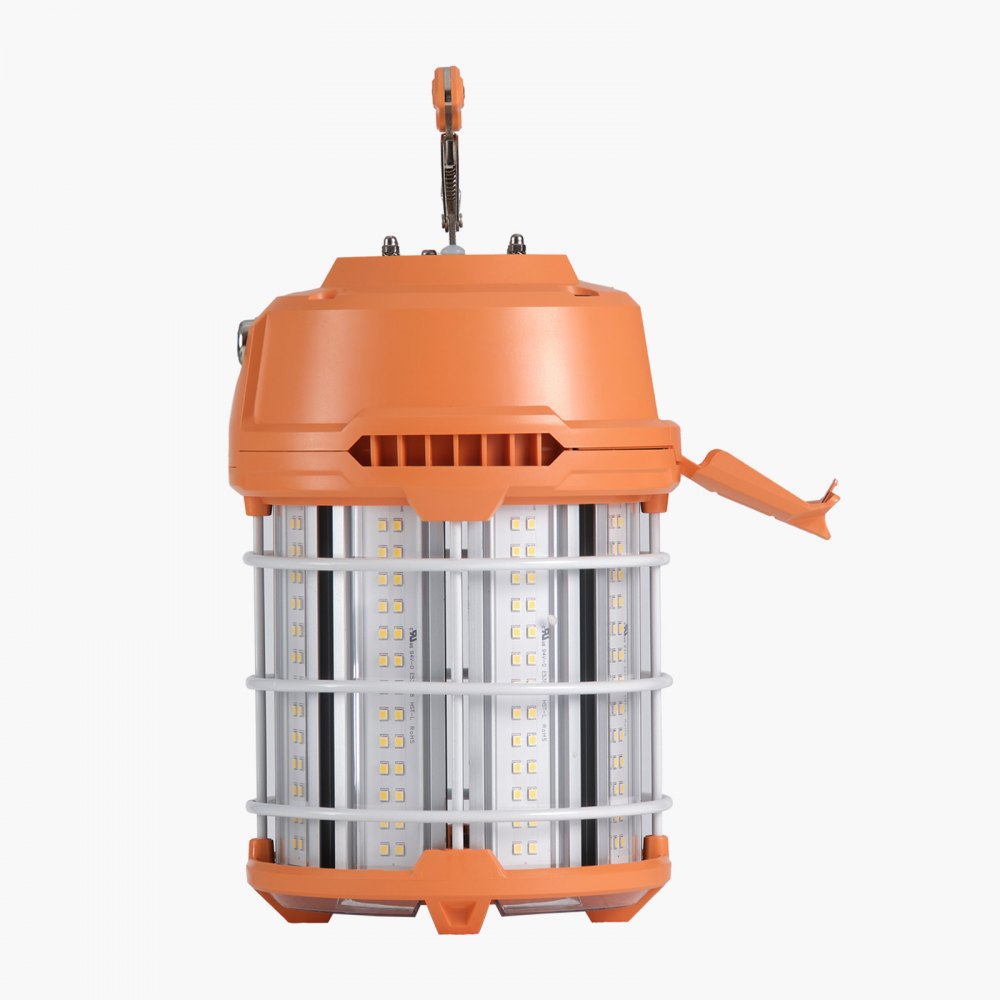 VEVOR Luz de Trabajo Temporal LED, 100 W, 14400 lm, 5000 K, Duradera y Resistente al Agua, Conectable hasta 8 uds, Iluminación de Techo o de Pie para Obras de Construcción, Uso Interior y Exterior