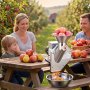 Trituradora eléctrica de manzanas VEVOR de 550 W, máquina trituradora de sobremesa de acero inoxidable SUS304, tritura manzanas enteras de hasta 7 cm de diámetro, capacidad de 60 kg/h, prensa para sidra de manzanas, peras, piña, guayaba, zanahoria y patata.