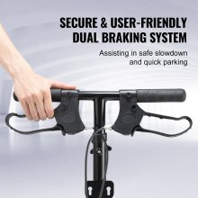 VEVOR Patinete de rodilla plegable, andador de rodilla orientable de acero al carbono con manillar ajustable en altura y rodillera, ruedas sólidas todo terreno, frenos dobles, scooter de recuperación de piernas para lesiones de tobillo roto