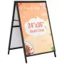 Letrero de acera VEVOR con marco en A, soporte deslizable resistente de 61 x 91 cm, letreros sándwich plegables de doble cara, póster de acero para pavimento, para publicidad exterior (solo marco)