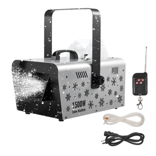 Máquina de nieve VEVOR, 1500 W, portátil o colgante, con control remoto inalámbrico, máquina de nieve portátil, generador de copos de nieve de alto rendimiento con tanque de 5 L para efectos de escenario en fiestas navideñas y bodas.