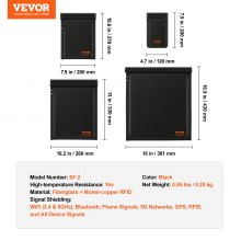 VEVOR Faraday Bag, paquete de 4 fundas Faraday para computadora portátil (16,9 x 15), tableta (13 x 10,2), teléfono (7,9 x 4,7) y radio (10,6 x 7,9), soporte de bloqueo de señal ignífugo, funda Faraday antirrobo y antipiratería