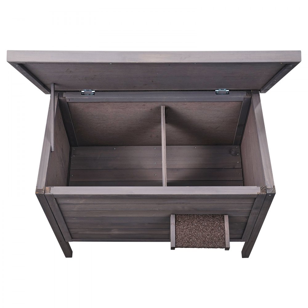 VEVOR Casa para Gatos de Exterior Resistente a la Intemperie, para Varios Gatos y Conejos con Aislamiento de Espuma en Todos los Lados, Techo Abierto, Puertas con Solapas de PVC, 870 x 535 x 690 mm