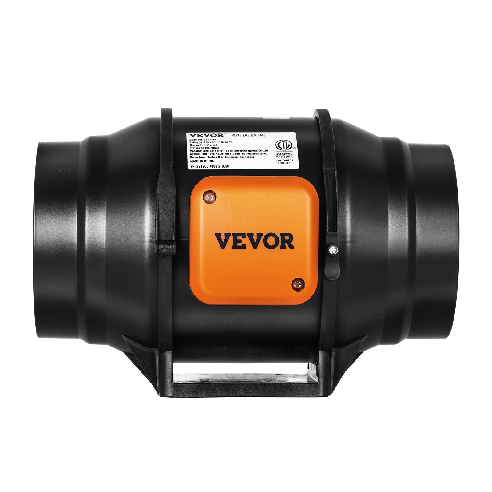 VEVOR Ventilador de conducto en línea, 6 pulgadas 400 CFM con controlador de velocidad variable, ventilador de escape silencioso con motor de CA para refuerzo de enfriamiento, tiendas de campaña, hidr