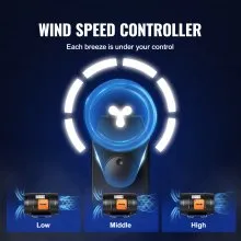 VEVOR - Ventilador de conducto en línea de 8 pulgadas, kit de ventilador de escape HVAC, control de velocidad variable de CA