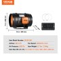 Ventilador de conducto en línea VEVOR gx-08-200, 807 cfm, 3000 rpm, 6,7 libras, 12 x 9,4 x 10,8 pulgadas, 350 pa, con panel de control.
