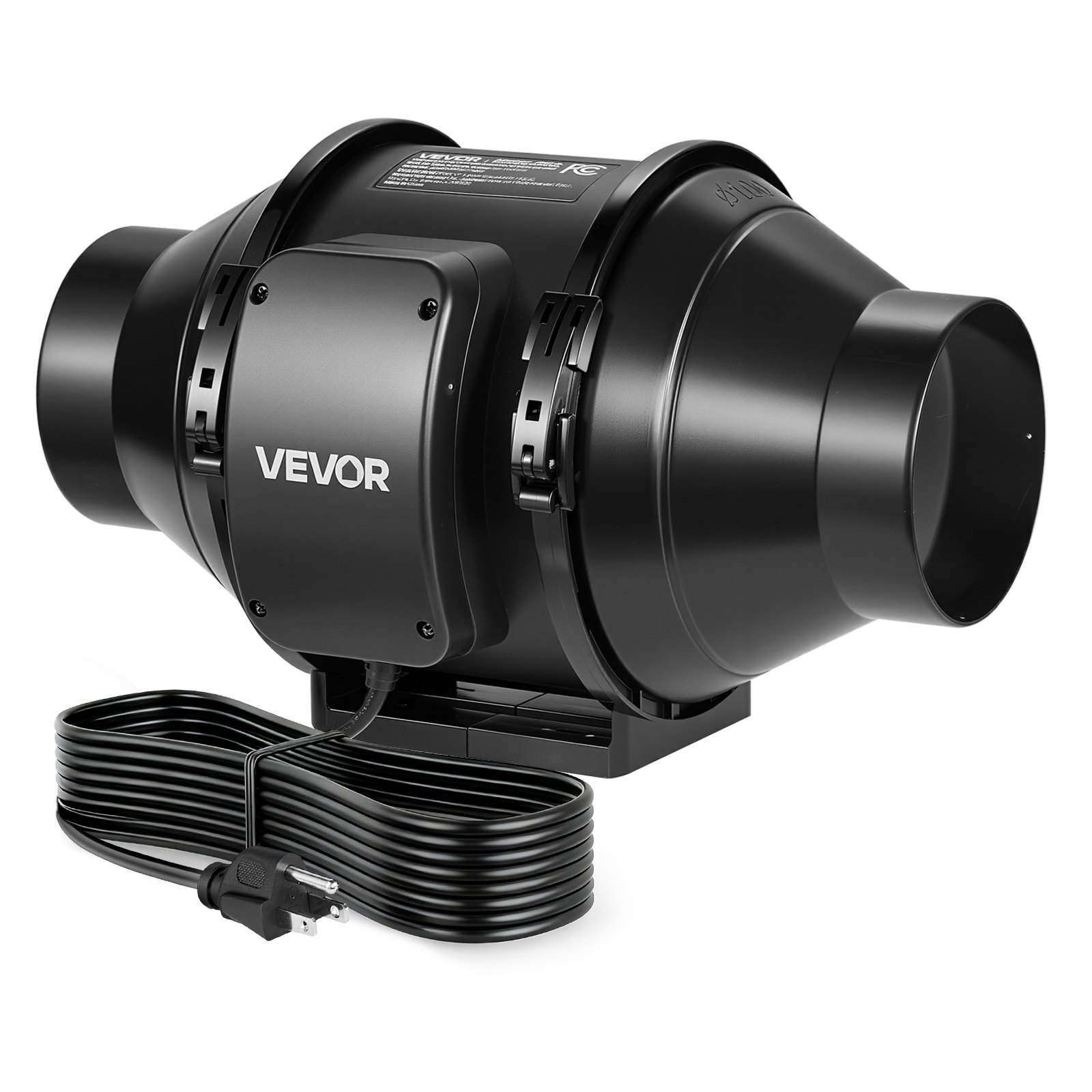 Ventilador de conducto en línea VEVOR, extractor silencioso de 4 pulgadas, potente motor de CA de 180 CFM, ventiladores de ventilación para refrigeración, alto flujo de aire, ventiladores de ventilación para tiendas de cultivo en interiores, sótanos e hidroponía.