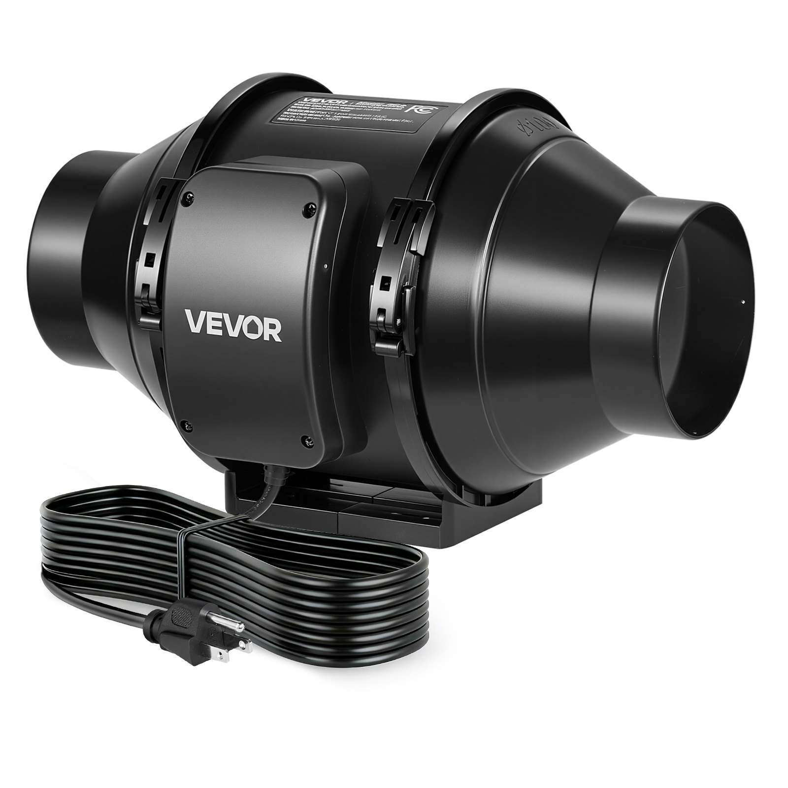 Ventilador de conducto en línea VEVOR, extractor silencioso de 4 pulgadas, potente motor de CA de 180 CFM, ventiladores de ventilación para refrigeración, alto flujo de aire, ventiladores de ventilación para tiendas de cultivo en interiores, sótanos e hidroponía.