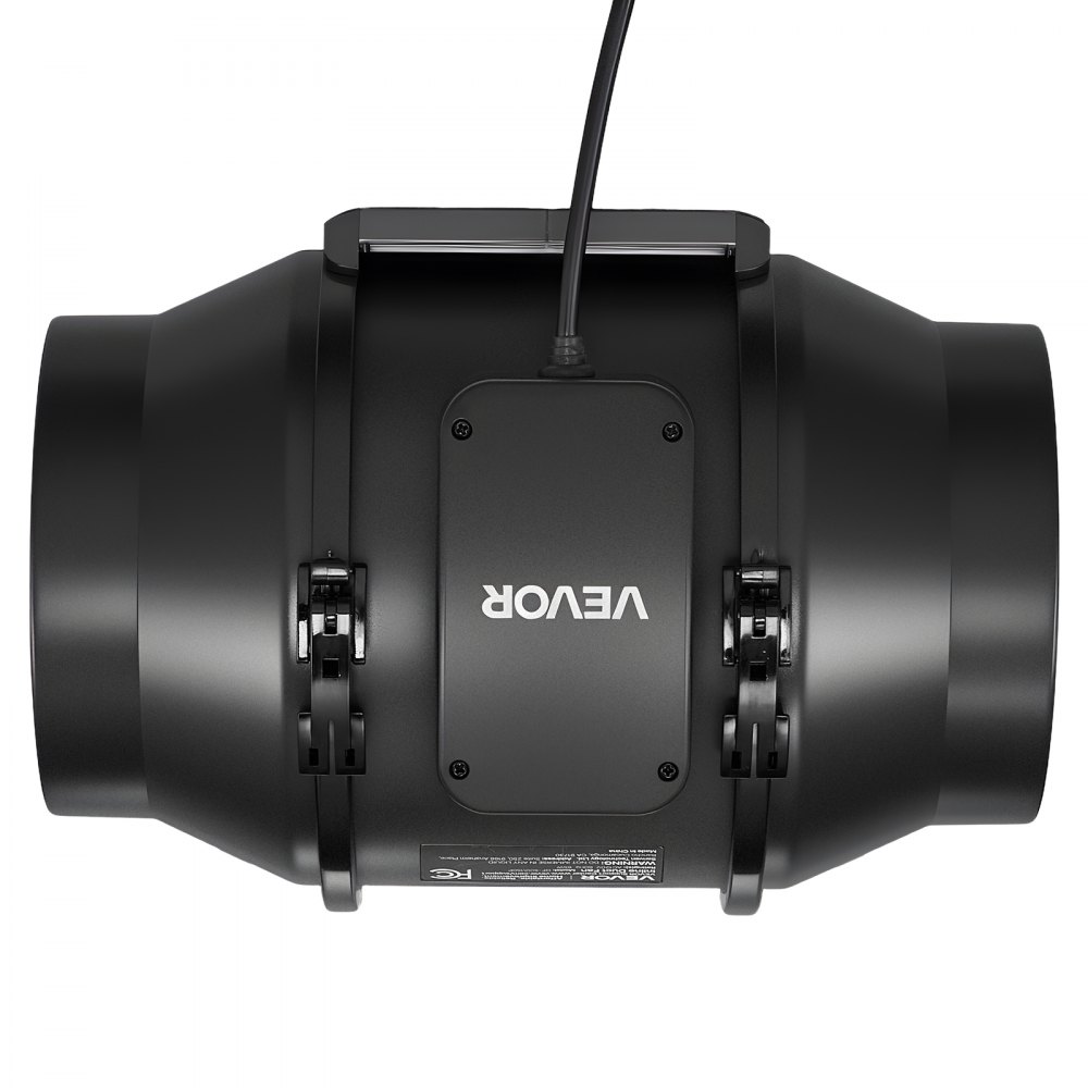 Ventilador de conducto en línea VEVOR, extractor silencioso de 15 cm, potente motor de CA de 380 CFM, para refrigeración, alto flujo de aire, ideal para tiendas de cultivo en interiores, sótanos e hidroponía.