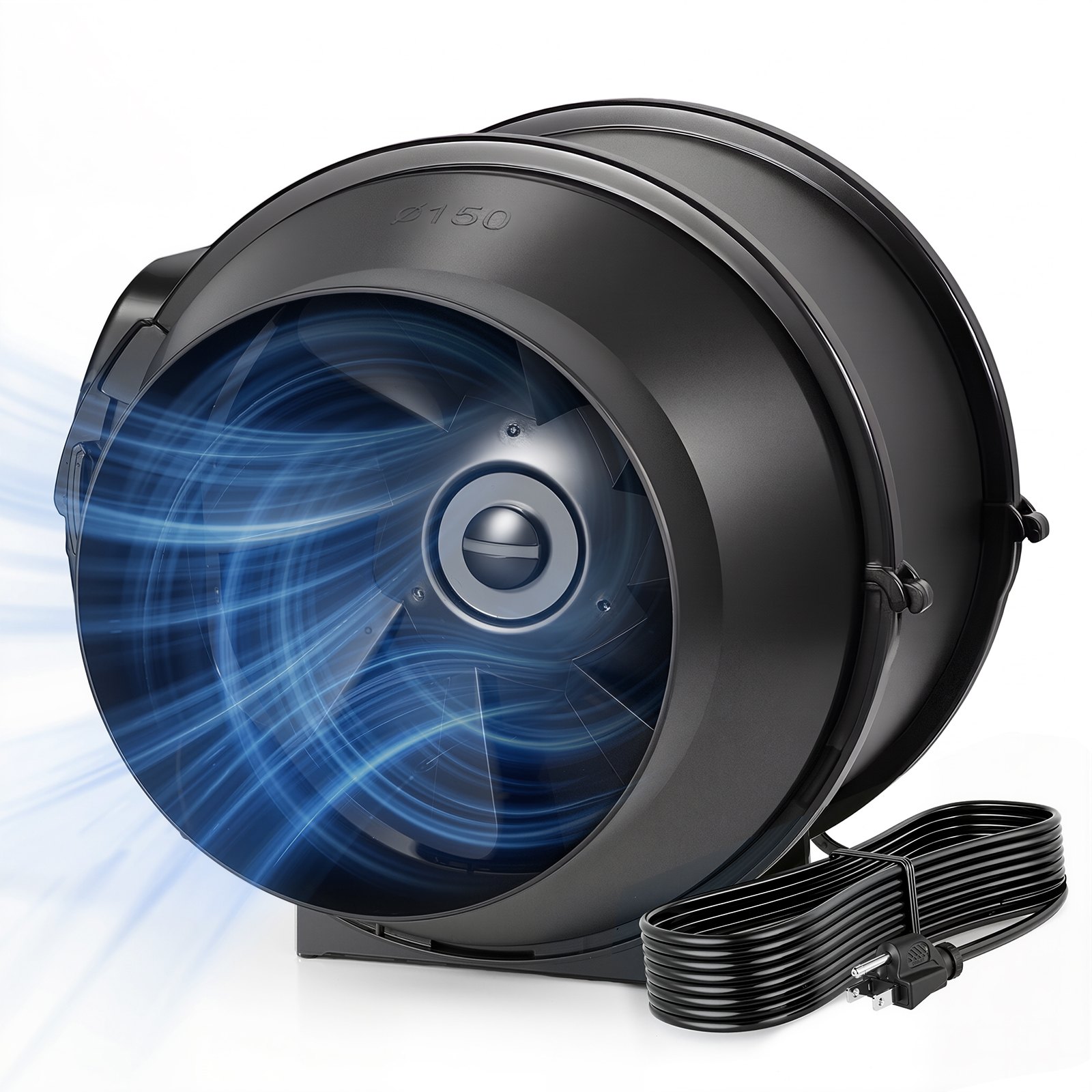 Ventilador de conducto en línea VEVOR, extractor silencioso de 15 cm, potente motor de CA de 380 CFM, para refrigeración, alto flujo de aire, ideal para tiendas de cultivo en interiores, sótanos e hidroponía.