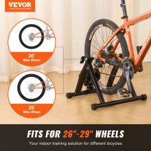 VEVOR Soporte magnético para bicicleta estática para ruedas de 26 a 29 pulgadas, motor de bajo ruido, entrenador de bicicleta plegable portátil para ejercicio de conducción en interiores, con palanca de liberación rápida y elevador de rueda delantera