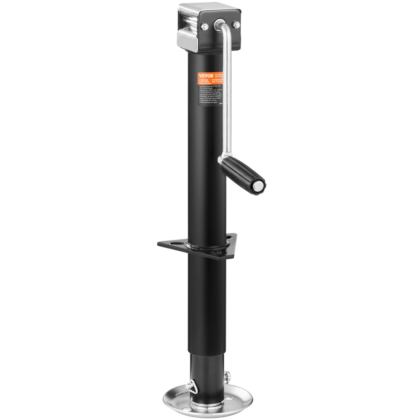 VEVOR Gato de remolque, gato de lengüeta de remolque con marco en A, capacidad de peso de 5000 lb, soporte de gato de remolque con asa para levantar remolques de RV, remolques de caballos, remolques utilitarios, remolques de yates
