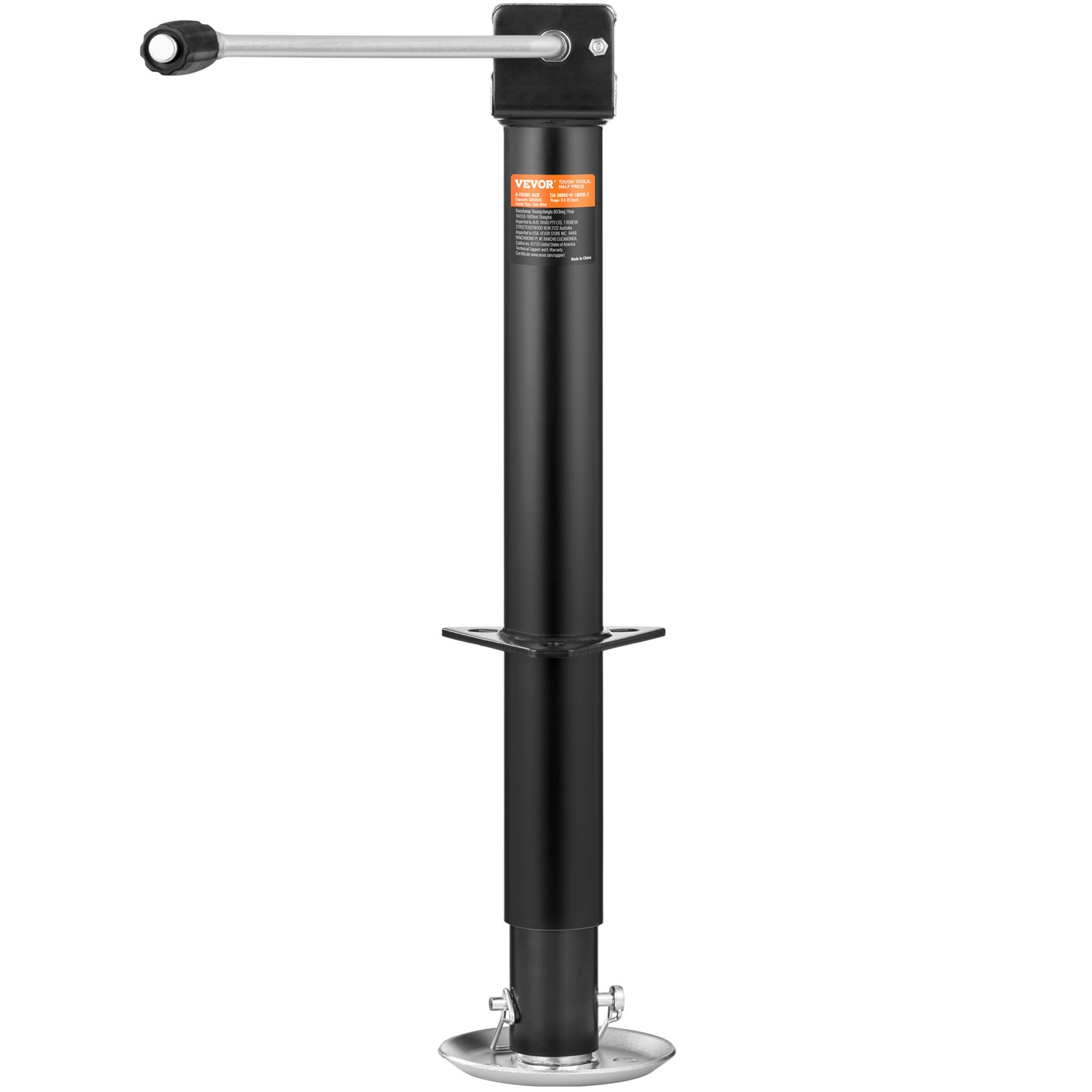 VEVOR Gato de remolque, gato de lengüeta de remolque con marco en A, capacidad de peso de 5000 lb, soporte de gato de remolque con asa para levantar remolques de RV, remolques de caballos, remolques utilitarios, remolques de yates