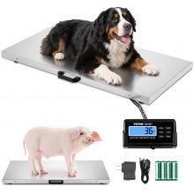 Tuspuzz Báscula veterinaria para perros de alta resistencia de 1100 libras con plataforma de acero inoxidable y alfombrilla de goma para perro, gato, mascota, Alpaca, Llama, oveja, pez, veterinario