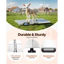 Tuspuzz Báscula veterinaria para perros de alta resistencia de 1100 libras con plataforma de acero inoxidable y alfombrilla de goma para perro, gato, mascota, Alpaca, Llama, oveja, pez, veterinario