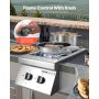 Quemadores laterales dobles para parrilla VEVOR, 2 quemadores laterales de propano líquido de 15,000 BTU para cocina exterior, convertibles a gas natural, quemadores dobles para parrilla empotrables de acero inoxidable 304 para isla de parrilla de barbacoa