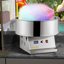 VEVOR Commercial Cotton Candy Machine Sugar Floss Maker 19.7 '' Tazón 1050W Plata
