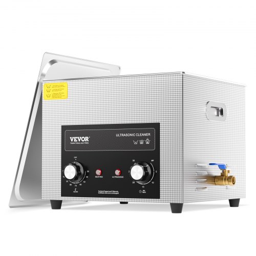 Limpiador ultrasónico VEVOR de 15 l con temporizador y cesta de calentamiento. Máquina de cavitación sónica digital profesional de 360 W para herramientas de laboratorio, piezas metálicas, carburador, latón, piezas de automóvil y piezas de motor.
