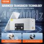 Limpiador ultrasónico VEVOR de 22 l con calentador y temporizador, máquina limpiadora ultrasónica de acero inoxidable de 600 W con modos de desgasificación y suave, limpiador de piezas ultrasónico con control de perilla para herramientas automáticas de piezas de máquina