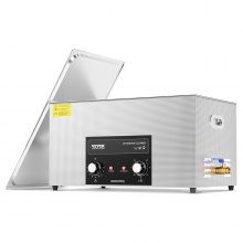 Limpiador ultrasónico VEVOR de 22 l con calentador y temporizador, máquina limpiadora ultrasónica de acero inoxidable de 600 W con modos de desgasificación y suave, limpiador de piezas ultrasónico con control de perilla para herramientas automáticas de piezas de máquina