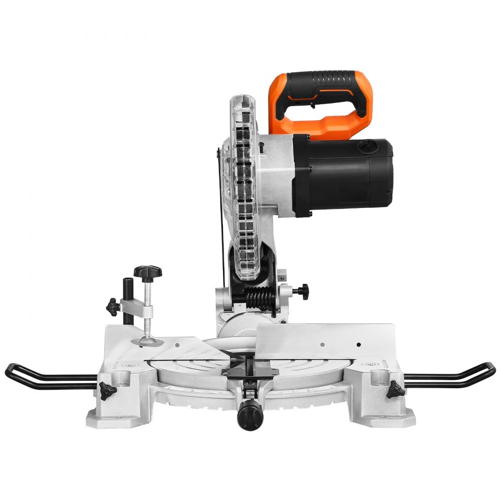 Sierra ingletadora compuesta VEVOR, hoja de 25 cm, motor de 15 A, 60 dientes, con cable, bisel simple de 0 a 45°, alineación de precisión LED, ángulo ajustable, base ligera de aluminio fundido, para madera y tarimas de composite.