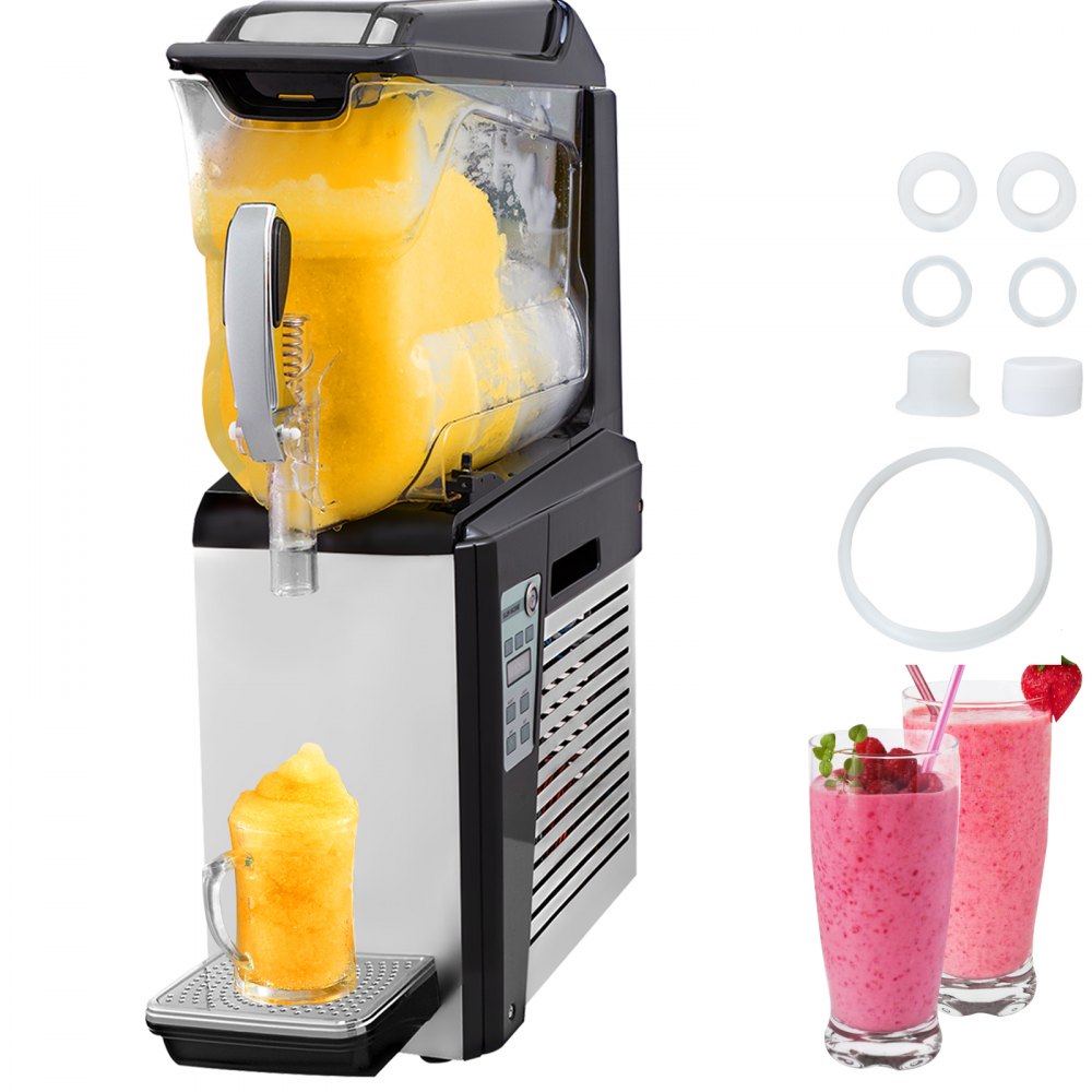 Máquina de granizados VEVOR, 1 tanque de 10 l para el hogar, máquina de granizados comercial de 600 W, máquina de granizados para bebidas congeladas, limpieza automática, máquina de granizados para supermercados, cafeterías y restaurantes.