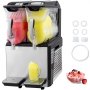 Máquina de granizados VEVOR de 110 V, 20 L, doble recipiente, para preparar margaritas, 900 W, limpieza automática, modos día y noche, para supermercados, cafeterías, restaurantes y bares. Uso comercial.