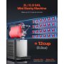 Máquina de granizados VEVOR que dispensa granizados rojos con diversas bebidas y frutas de colores.