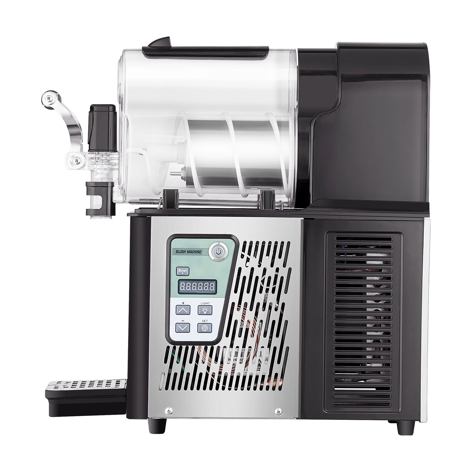 Máquina de granizados comercial VEVOR, máquina de bebidas congeladas de un solo tanque de 3 L, máquina de acero inoxidable para preparar 12 tazas de margaritas, batidos y bebidas congeladas, ideal para fiestas en casa, restaurantes, cafeterías y bares.