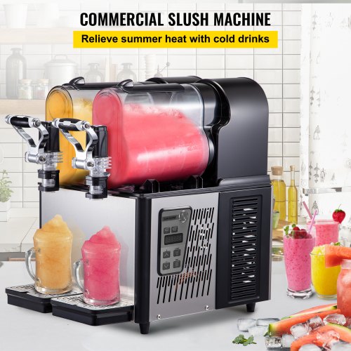 VEVOR Máquina de Granizado de Hielo Comercial 2x3 L con Panel de Control 340 W