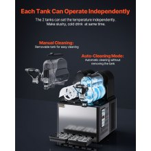 VEVOR Máquina de Granizado de Hielo Comercial Maquina para frappe 2x3 L con Panel de Control 340 W