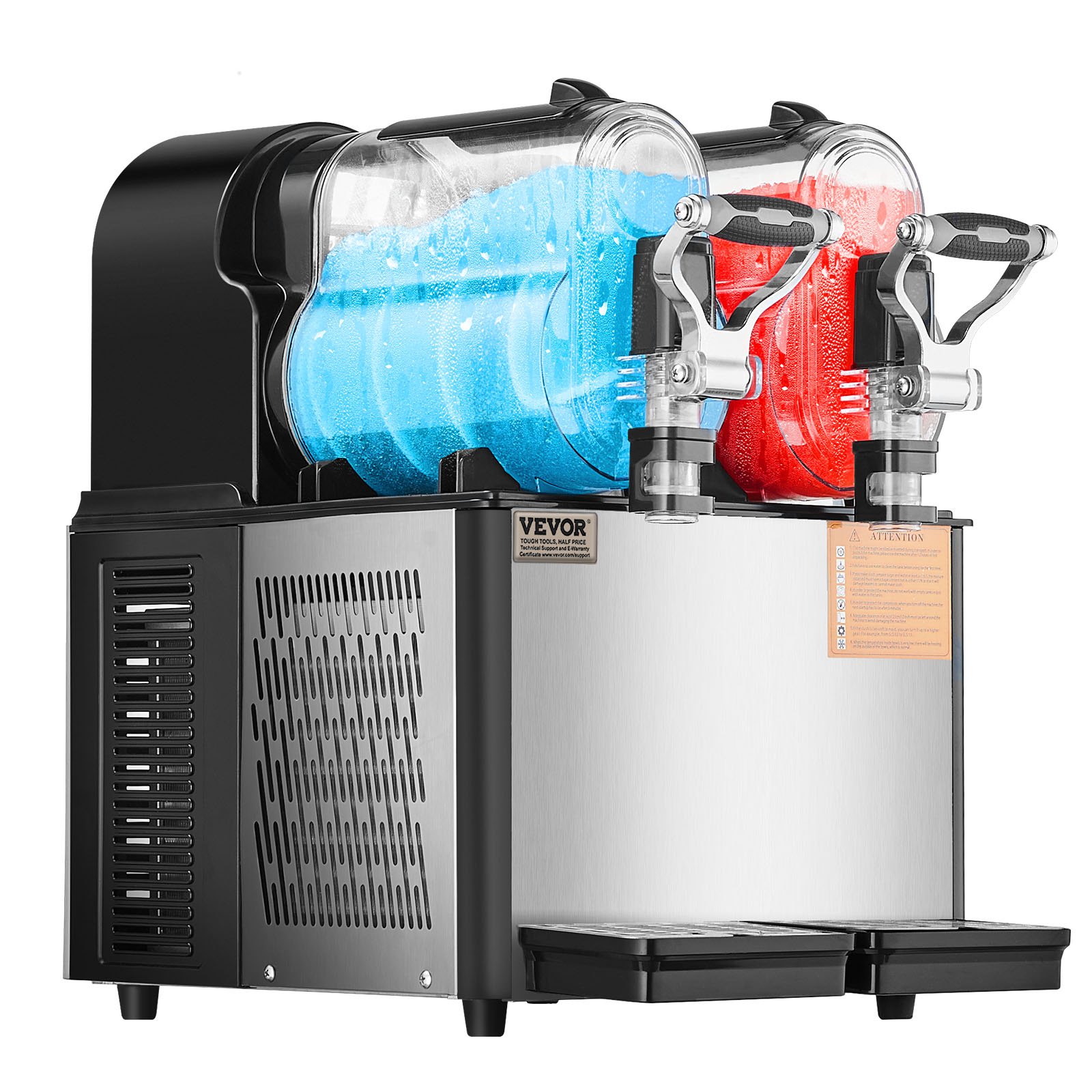 Máquina de granizados comercial VEVOR, 3Lx2, máquina de bebidas congeladas con doble tanque, 24 tazas de acero inoxidable para hacer margaritas, batidos y bebidas congeladas, ideal para fiestas en casa, restaurantes, cafeterías y bares.