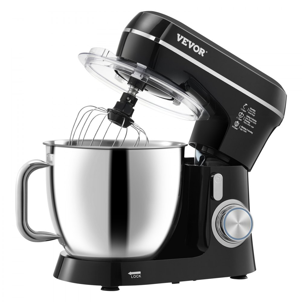 Batidora de pie de 4,4 QT+5,3 QT, batidora de masa eléctrica de 450 W, 10 + P velocidades, batidora de alimentos