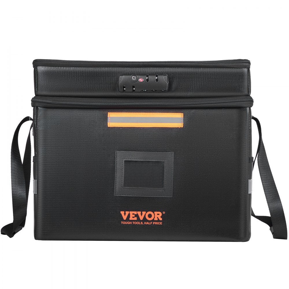 VEVOR Caja de documentos ignífuga, bolsa de documentos ignífuga de 2000 ℉ con 3 capas de almacenamiento, 15.35 x 12.4 x 13.98 pulgadas, cartera ignífuga, maletín grande, almacenamiento de dinero, pasaporte, documentos, archivo bancario