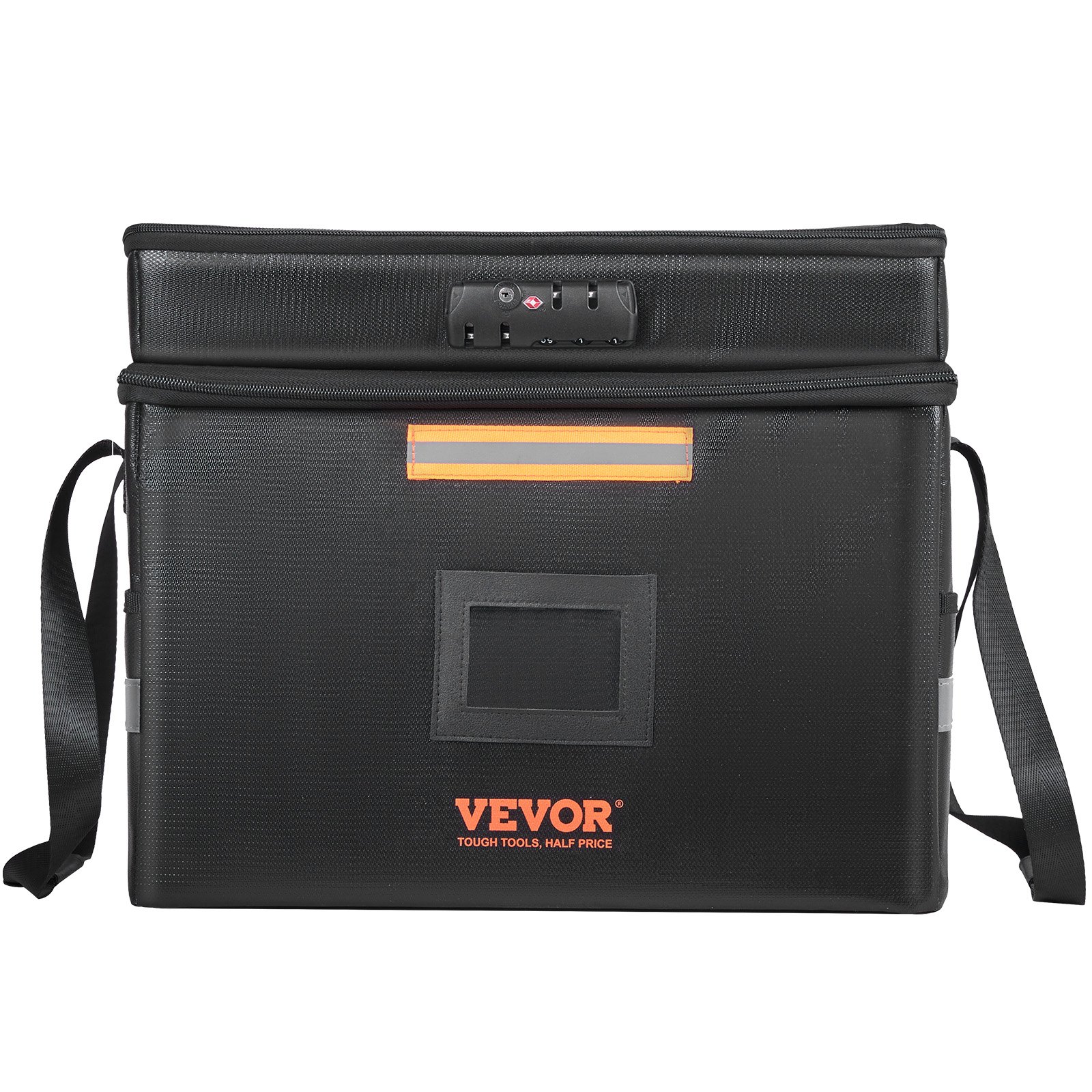 VEVOR Caja de documentos ignífuga, bolsa de documentos ignífuga de 2000 ℉ con 3 capas de almacenamiento, 15.35 x 12.4 x 13.98 pulgadas, cartera ignífuga, maletín grande, almacenamiento de dinero, pasaporte, documentos, archivo bancario