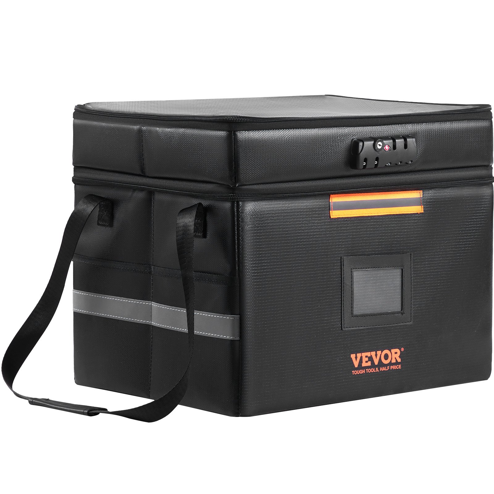 VEVOR Caja de documentos ignífuga, bolsa de documentos ignífuga de 2000 ℉ con 3 capas de almacenamiento, 15.35 x 12.4 x 13.98 pulgadas, cartera ignífuga, maletín grande, almacenamiento de dinero, pasaporte, documentos, archivo bancario