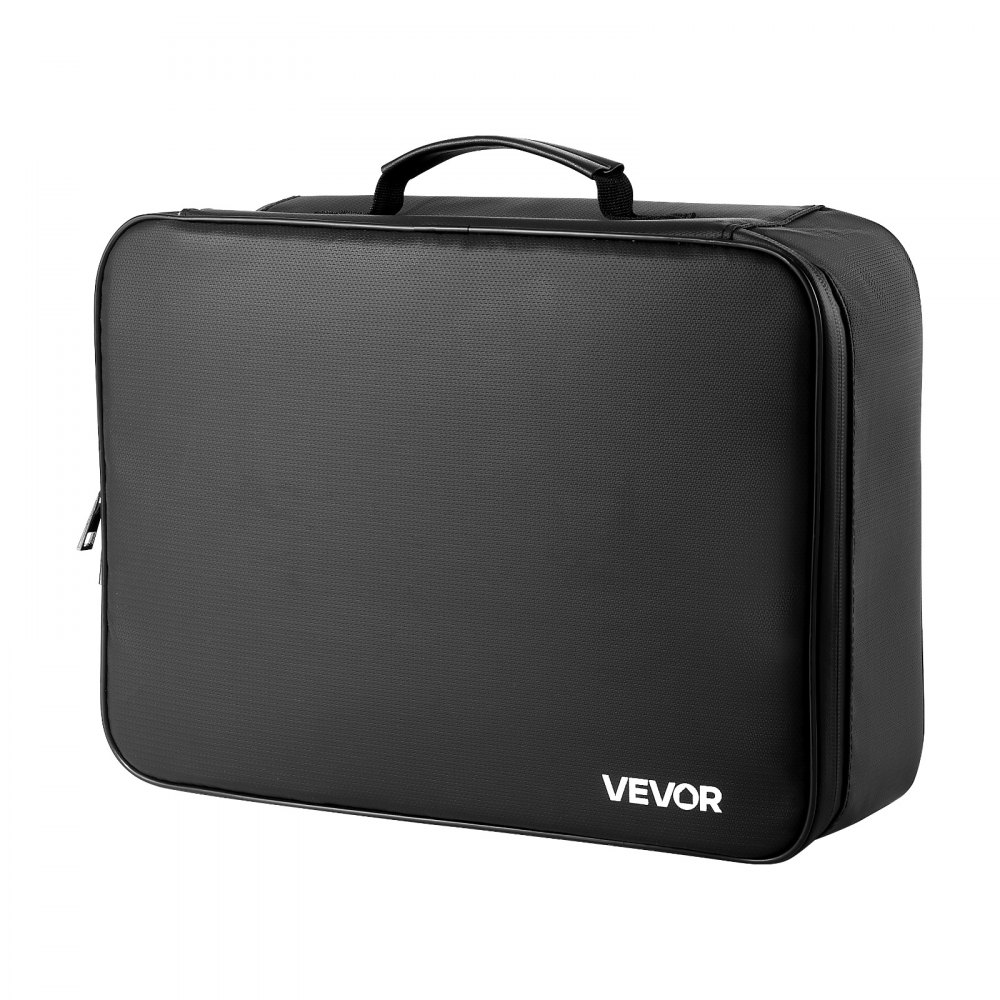 VEVOR Caja ignífuga para documentos, resistente al agua y al fuego, con aislamiento térmico de 1832 °F y cerradura, organizador portátil multicapa para documentos de viaje, para el hogar, la oficina, pasaportes, documentos importantes y archivos.