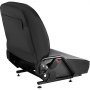 Asiento de carretilla elevadora universal VEVOR negro con soportes metálicos ajustables y base atornillada.